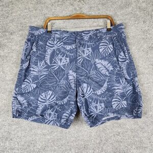 Columbia Shorts Mens Size 38‎ Blue Tropical Palm Leaf Cotton Beach